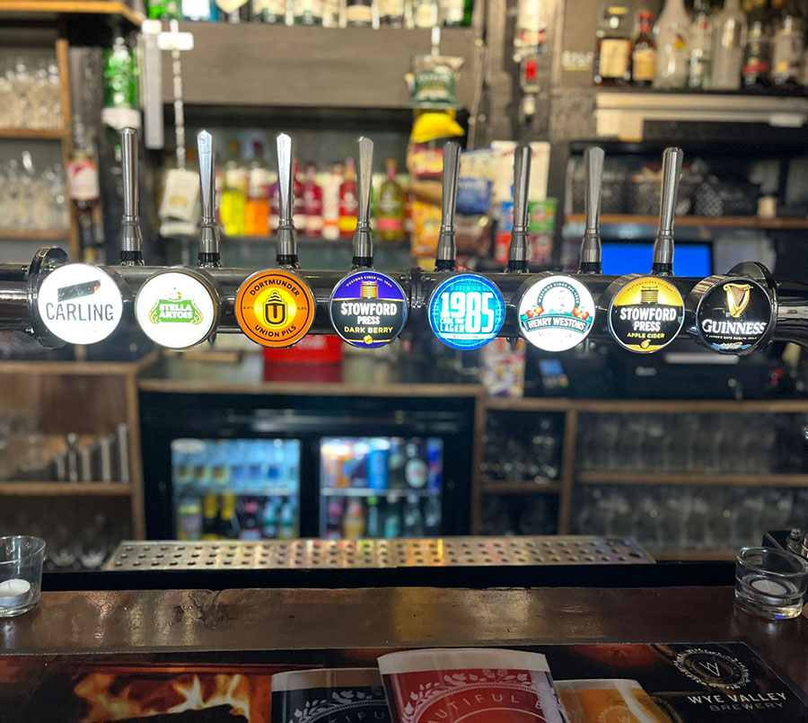 The Lion Inn Bar at Clifton on Teme, Worcetsershire - Serving locally produced beers, ales and ciders